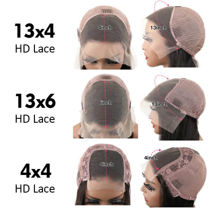Type 4C Kinky Edge Deep Wave HD Lace Wig Pre Plucked Glueless Human Hair Wigs With Curly Edges