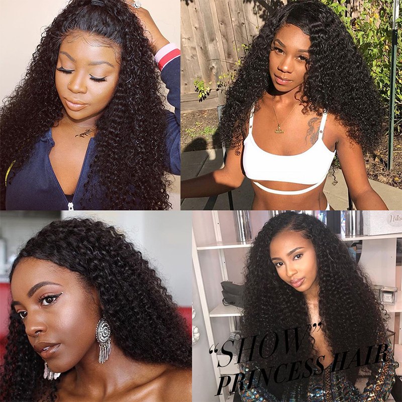 Kinky Curly Human Hair 3 Bundles With 4x4 Lace Closure