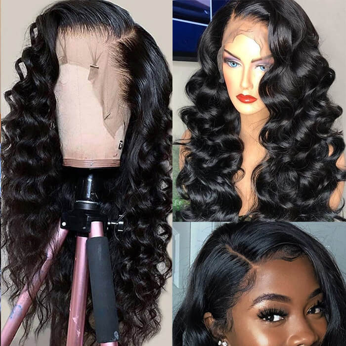 13x6 HD Transparent Lace Front Wigs High Quality Loose Deep Wave Human Hair Wigs