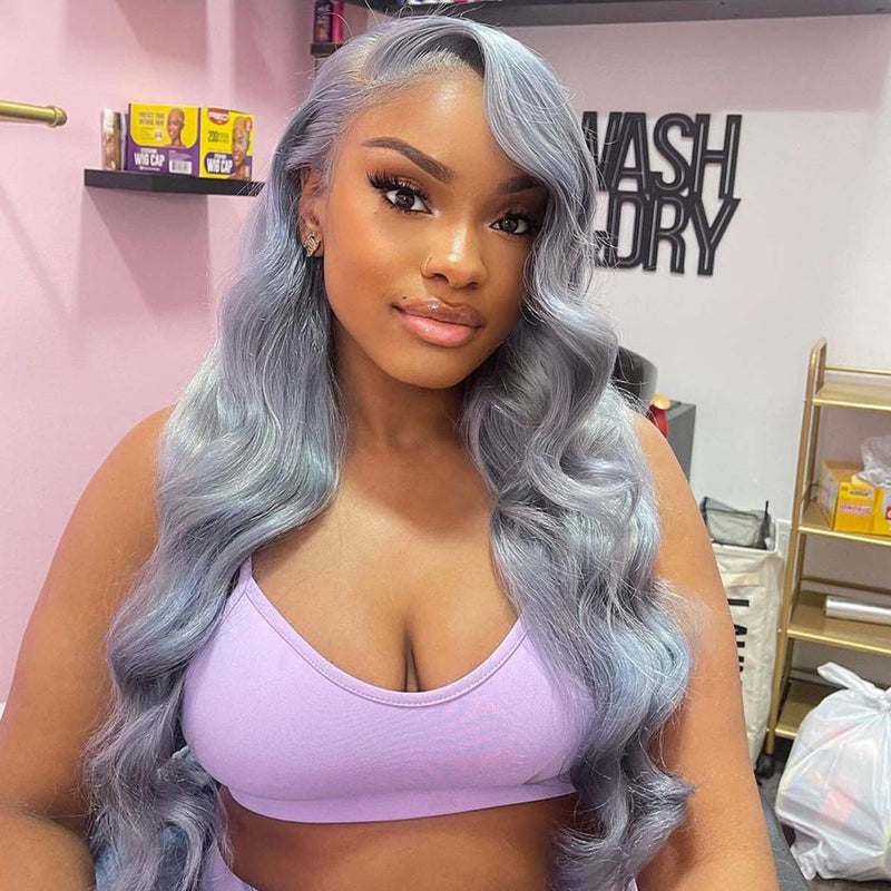 Grey wig top front lace