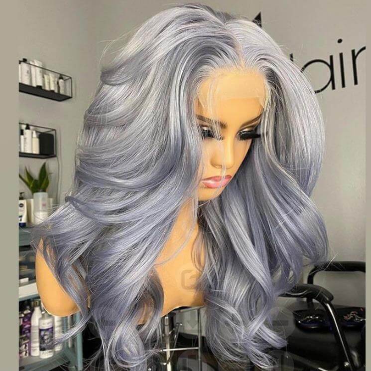 Silver Grey Color Body Wave 13x4/4*4 HD Lace Front Wigs Glueless Human Hair Wigs