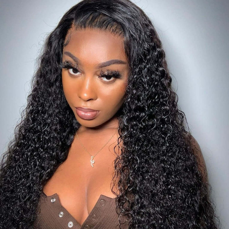 360 Lace Frontal Wigs Pre Plucked Curly HD Lace Human Hair Wigs