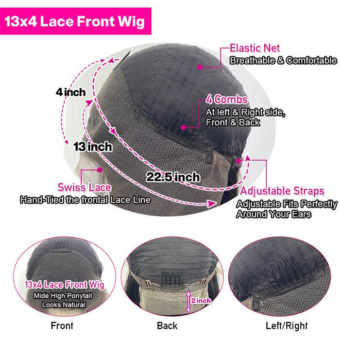 32 Inch Brazilian Body Wave Lace Front Wig 13x4 HD Lace Wig Pre-Plucked Hairline