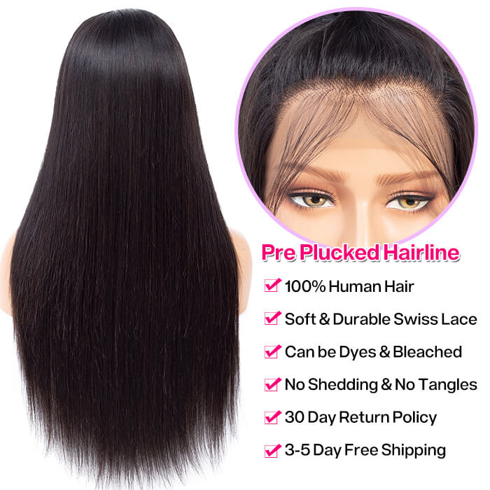 13×4 Lace Front Wigs Straight Hair Human Hair Wigs Medium Brown Lace Wig