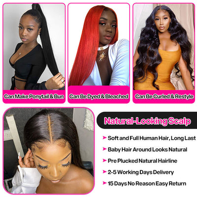 13x4/13x6 HD Lace Frontal Wigs Straight Hair Human Hair Wigs 4x4 Lace Closure Wig