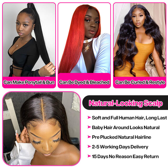13x4/13x6 HD Lace Frontal Wigs Straight Hair Human Hair Wigs 4x4 Lace Closure Wig