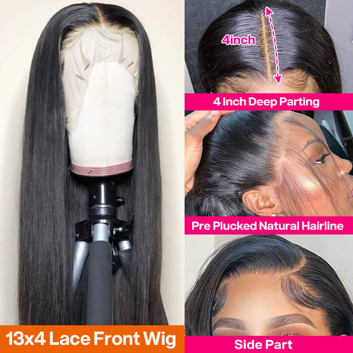 13×4 Lace Front Wigs Straight Hair Human Hair Wigs Medium Brown Lace Wig