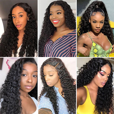 13x6 Lace Front Wigs Water Wave Human Hair Wig Medium Brown Lace Wig