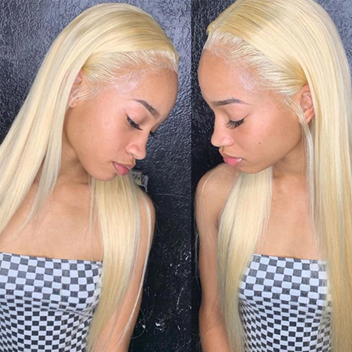 13x4/13x6 613 Blonde Lace Frontal Wig Bone Straight Lace Wigs Preplucked With Baby Hair