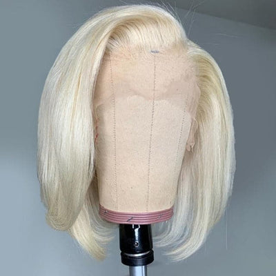 613 Blonde Straight Bob Wigs Human Hair Pre Plucked Glueless Lace Front Wig