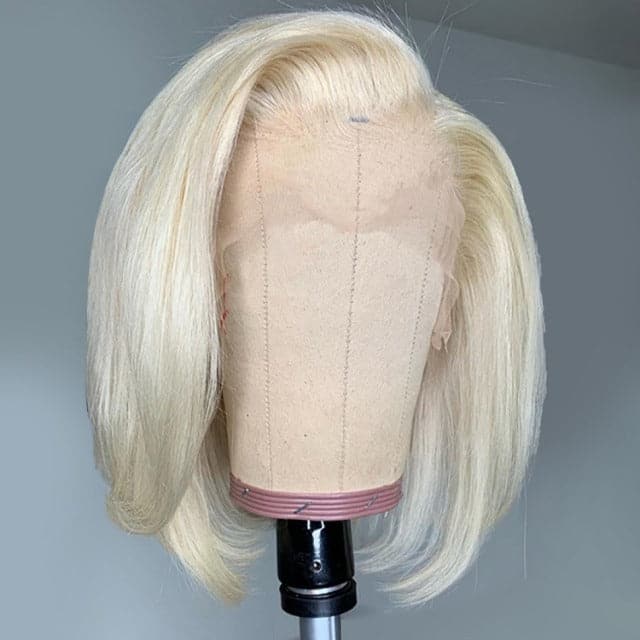 613 Blonde Straight Bob Wigs Human Hair Pre Plucked Glueless Lace Front Wig