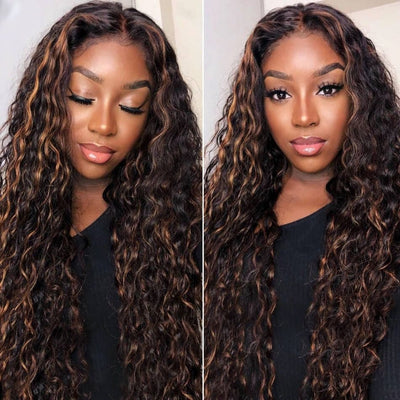HD Lace Front Wig 1B/30 Ombre Highlight Color Curly Hair 13x4/13x6 Lace Wigs