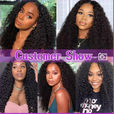 Curly Human Hair Wig Upgrade V part Wig Without Leave out