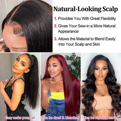 5x5 HD Lace Closure Wigs Straight Pre Plucked Lace Front Human Hair Wig