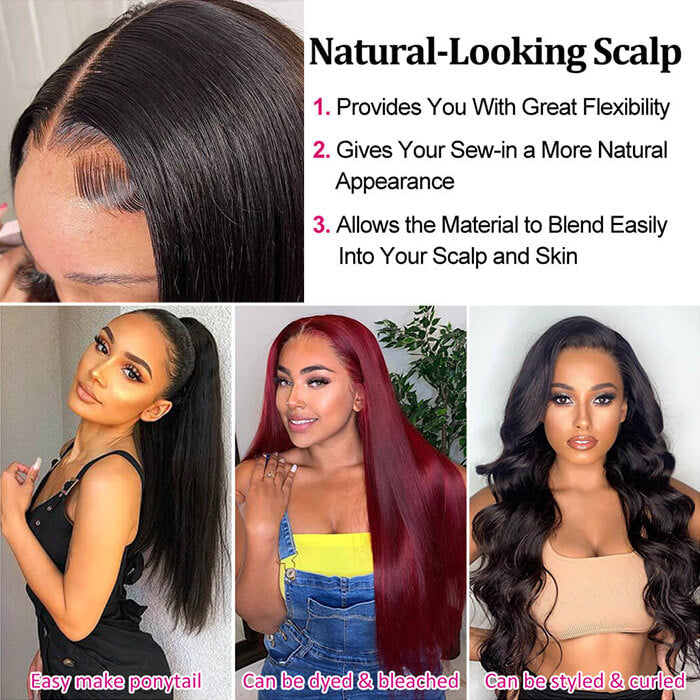 5x5 HD Lace Closure Wigs Straight Pre Plucked Lace Front Human Hair Wig