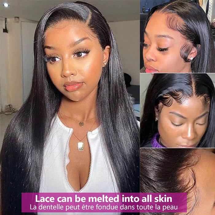 Air Wig Breathable Cap Pre Cut HD Lace Closure Straight Human Hair Wig Wear & Go Glueless Wigs With Breathable Cap