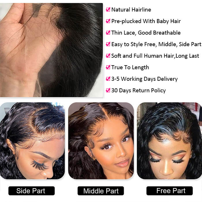 Water Wave Glueless HD Lace Human Hair Wigs 13x4/13x6/5x5 Lace Frontal Wigs