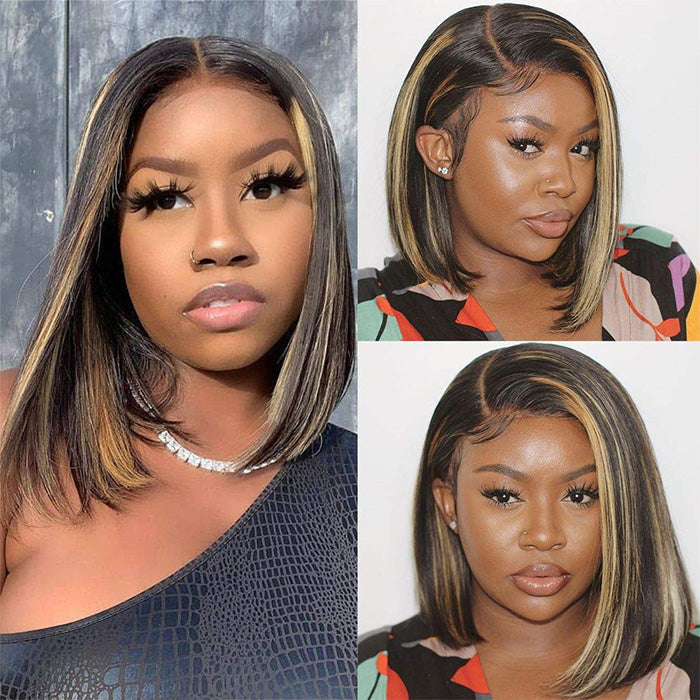 Blonde Highlight Bob Wig Mix Color 1B/27
