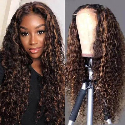 HD Lace Front Wig 1B/30 Ombre Highlight Color Curly Hair 13x4/13x6 Lace Wigs