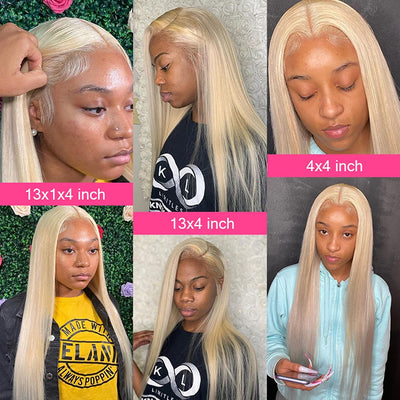 13x4/13x6 613 Blonde Lace Frontal Wig Bone Straight Lace Wigs Preplucked With Baby Hair