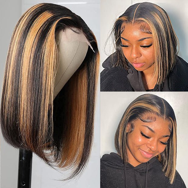 Blonde Highlight Bob Wig Mix Color 1B/27