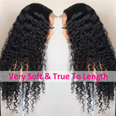 13x6 Lace Front Wigs Water Wave Human Hair Wig Medium Brown Lace Wig