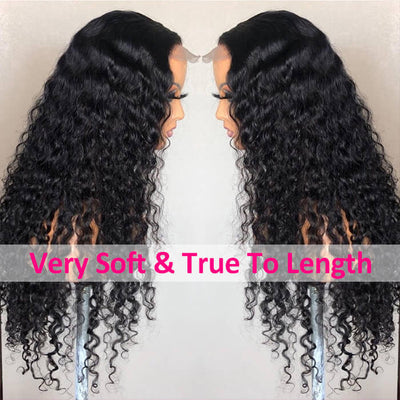 13x6 Lace Front Wigs Water Wave Human Hair Wig Medium Brown Lace Wig