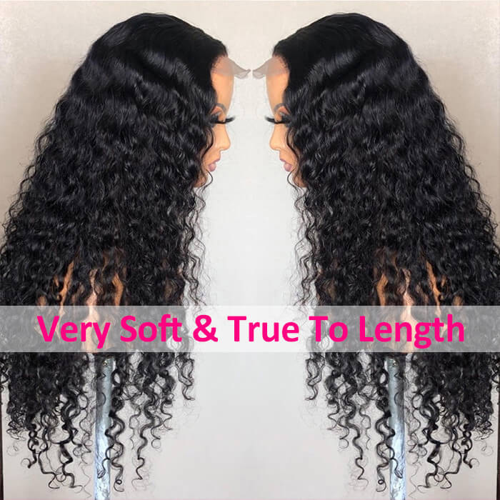 13x6 Lace Front Wigs Water Wave Human Hair Wig Medium Brown Lace Wig