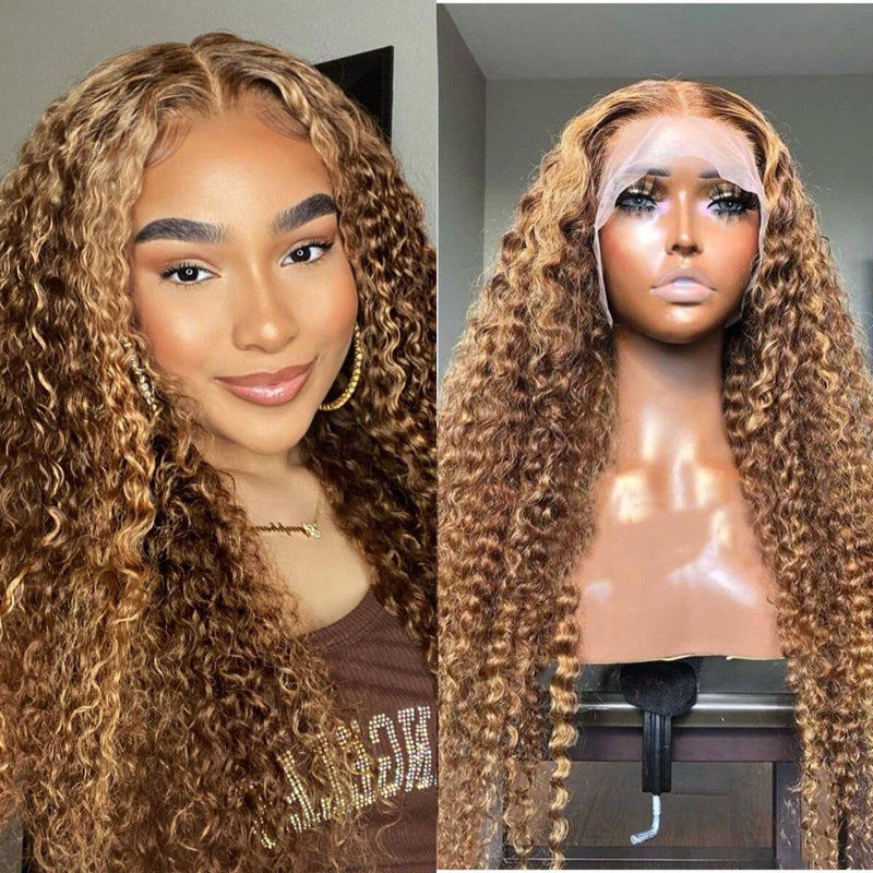 Celebrity Style Curly Wigs Top Grade Highlight 
