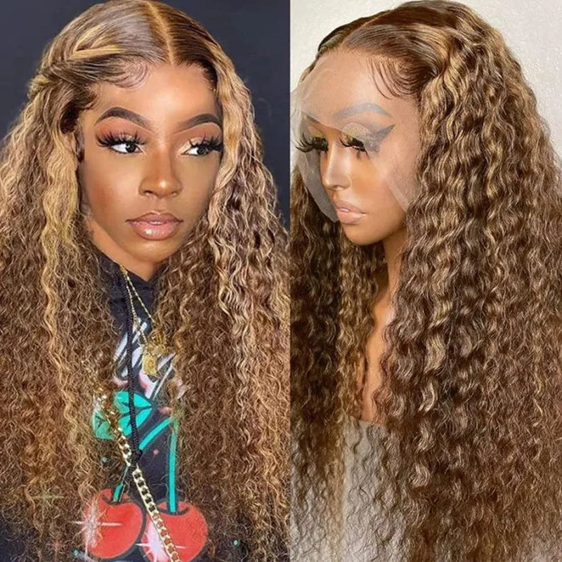 Celebrity Style Curly Wigs Top Grade Highlight 