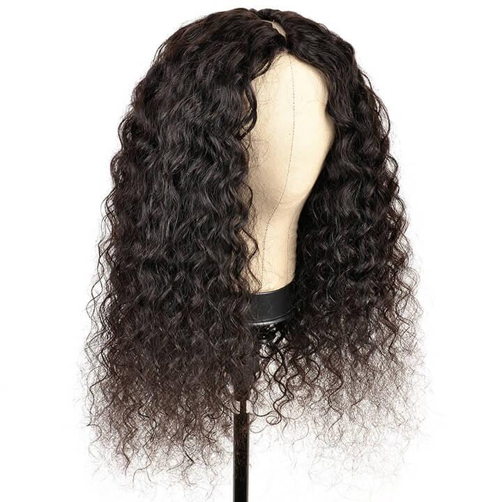 Water Wave Human Hair Wig Upgrade V part Wig Without Leave out