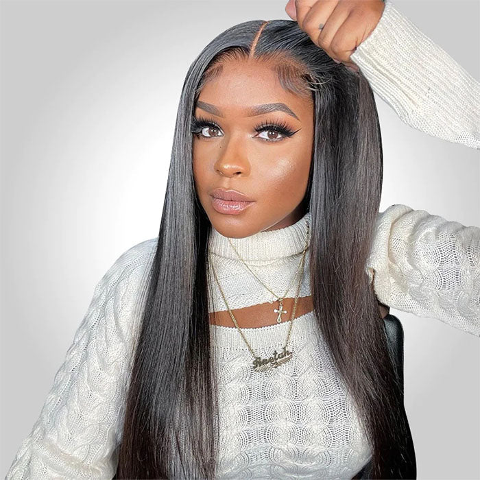 Air Wig Breathable Cap Pre Cut HD Lace Closure Straight Human Hair Wig Wear & Go Glueless Wigs With Breathable Cap