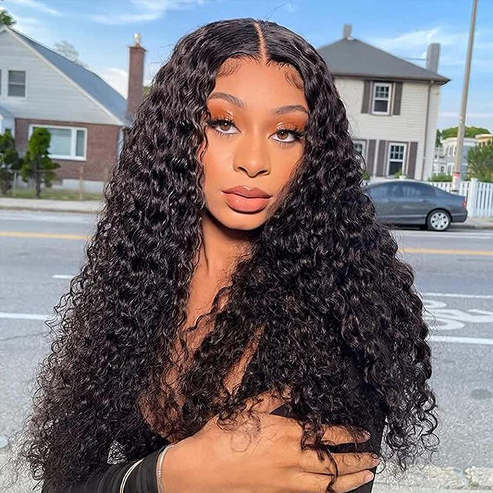 Curly Human Hair Wig Upgrade V part Wig Without Leave out