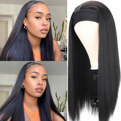 Straight Headband Wigs Human Hair Glueless Wigs Beginner Friendly