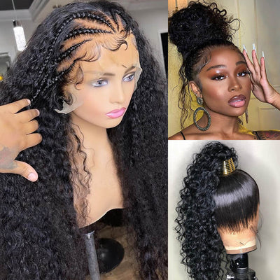 Realistic 360 Lace Frontal Wig Deep Wave Human Hair HD Lace Wigs