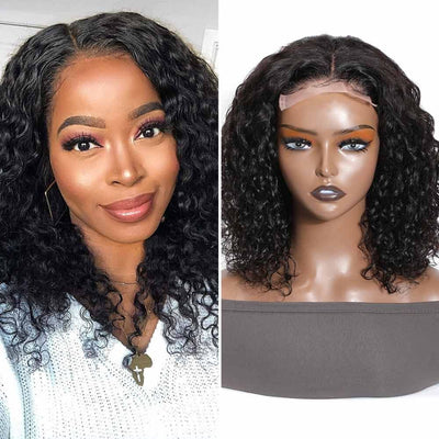 【50% OFF】Water Wave Bob Wig HD Lace Frontal Wigs  Short  Cut Wig 12Inch 150% Density