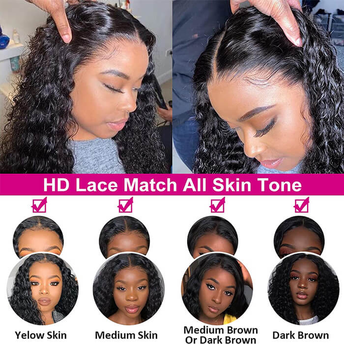 5x5 HD Lace Closure Wigs Straight Pre Plucked Lace Front Human Hair Wig
