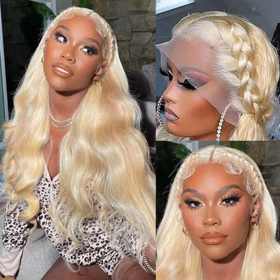 4x4/13x6 Lace Front Wig 613 Blonde Body Wave Wigs Glueless Wigs With Baby Hair
