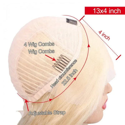 613 Blonde Straight Bob Wigs Human Hair Pre Plucked Glueless Lace Front Wig