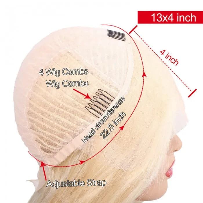 613 Blonde Straight Bob Wigs Human Hair Pre Plucked Glueless Lace Front Wig