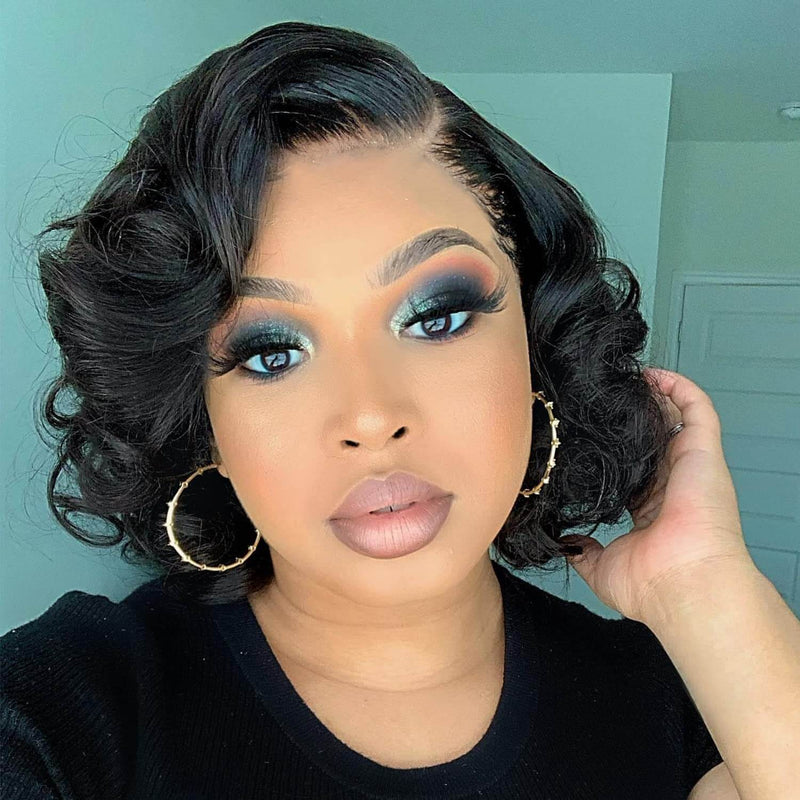 Glueless Body Wave Bob Wigs 12A Grade Short Cut Style 13x4 Lace Front Wigs