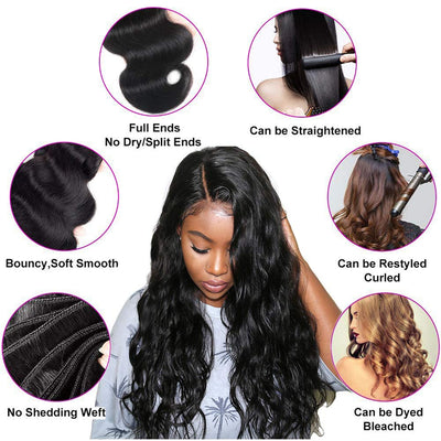 Body Wave Virgin Human Hair 3 Bundles 100% Unprocessed Virgin Human Hair Extension