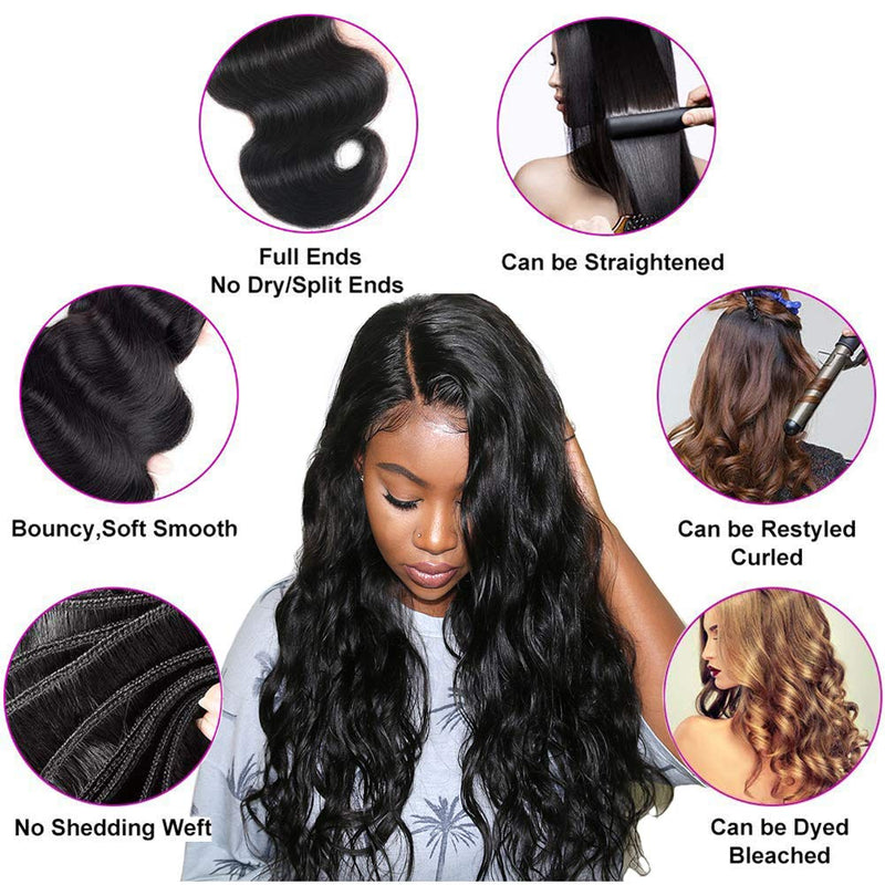 Body Wave Virgin Human Hair 3 Bundles 100% Unprocessed Virgin Human Hair Extension