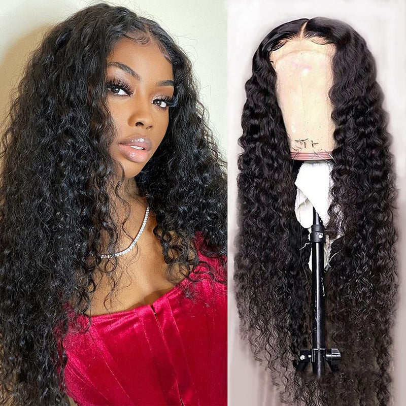 $89.9 Super Deal |  24Inch Water Wave 4x4 Transparent Lace Closure Wigs (No Code Available)