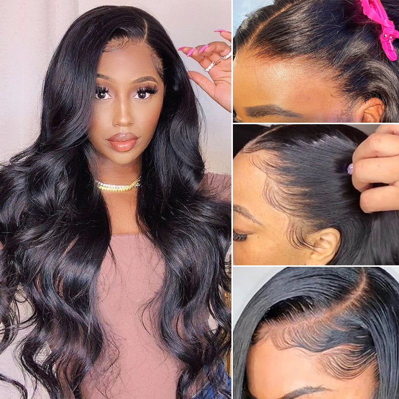 Air Wig Pre Cut HD Lace Closure Wig Body Wave Human Hair Wig Wear & Go Glueless Wigs With Breathable Cap