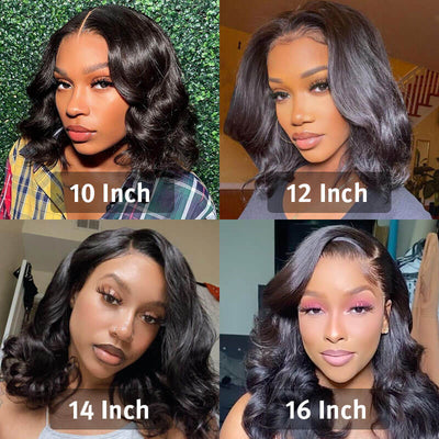 Flash Sale 14 Inch Body Wave Short bob Wigs 13x4 Lace Front Wigs Human Hair 100% Real Human Hair Wig