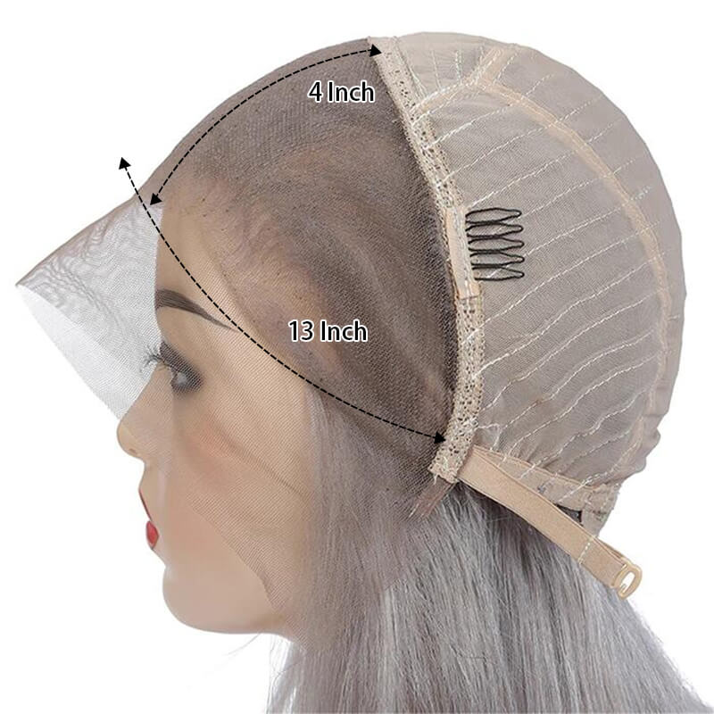 Silver Grey Color Body Wave 13x4/4*4 HD Lace Front Wigs Glueless Human Hair Wigs