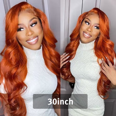 Ginger Color Body Wave Wig 13×4 Lace Front Wigs Glueless Human Hair Wig