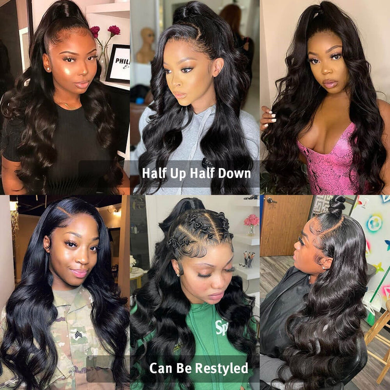Breathable 360 Lace Frontal Wigs Pre Plucked Body Wave HD Lace Wigs Human Hair For Ponytail Hairstyles