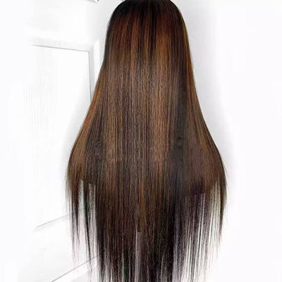 Balayage Highlight 13x4 HD Lace Wigs #1B/30 Straight Human Hair Wigs